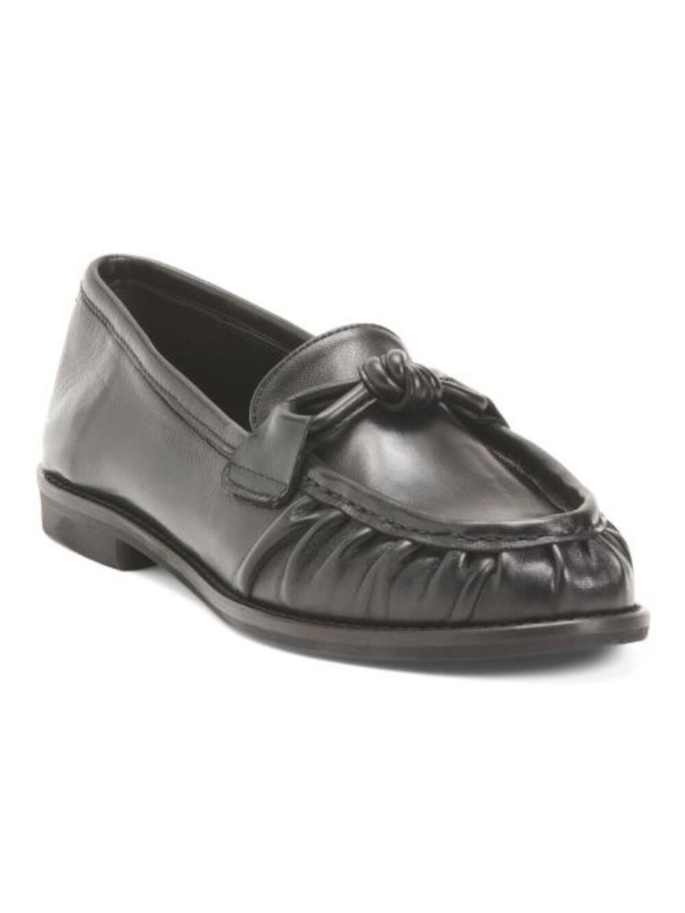 FABRIZIO CHINI Made In Italy Leather Toe Box Loafers With Ornament Lining And So